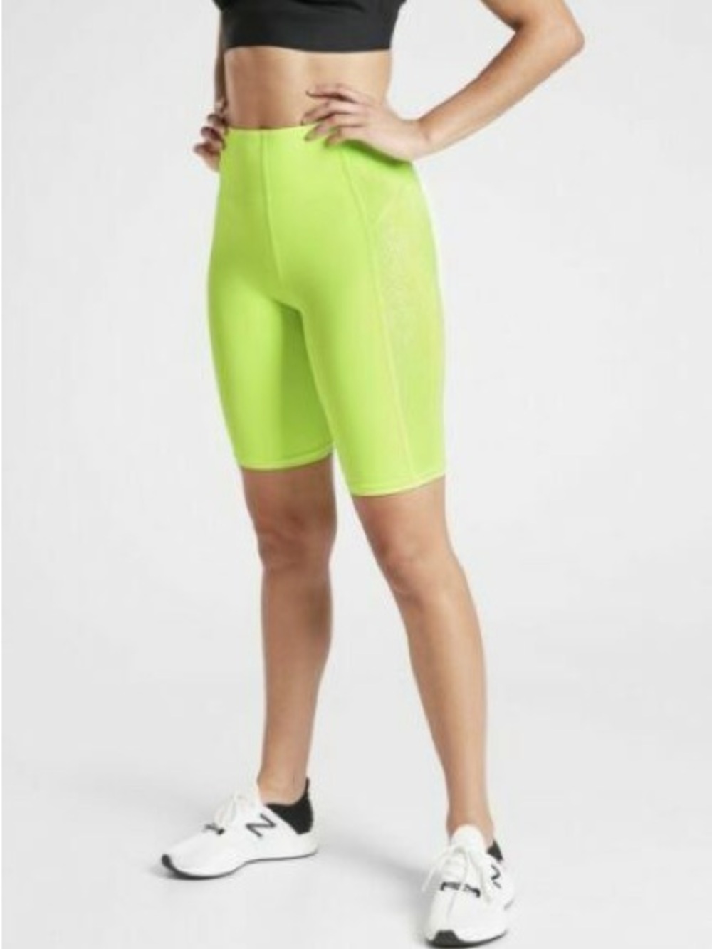 Athleta Stay Fly 9” reflective athletic shorts in Young Banana - NWT